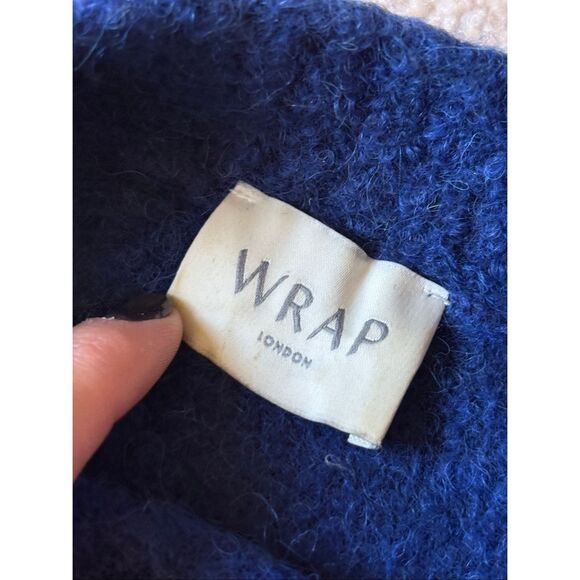Wrap London Bouclé round neck sweater Alpaca  Deep Cobalt Blue size 4 6 - Picture 4 of 8